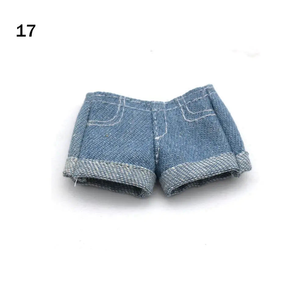 2022 Newest Multi Style Denim 11.5"Jeans Bottoms Shorts For Doll Clothes Outfits Short Pants For Blythe 1/6 Dolls Accessories