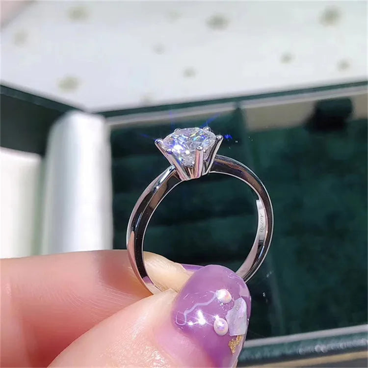 CC Wedding Rings For Women Silver Color 1ct 6 Claws Cubic Zirconia Engagement Propose Fashion Jewelry Accessories CC633