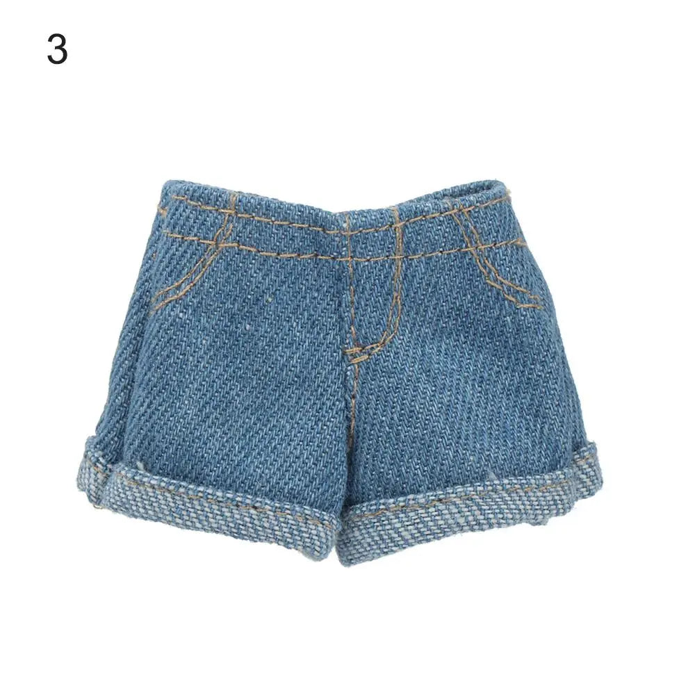 2022 Newest Multi Style Denim 11.5"Jeans Bottoms Shorts For Doll Clothes Outfits Short Pants For Blythe 1/6 Dolls Accessories