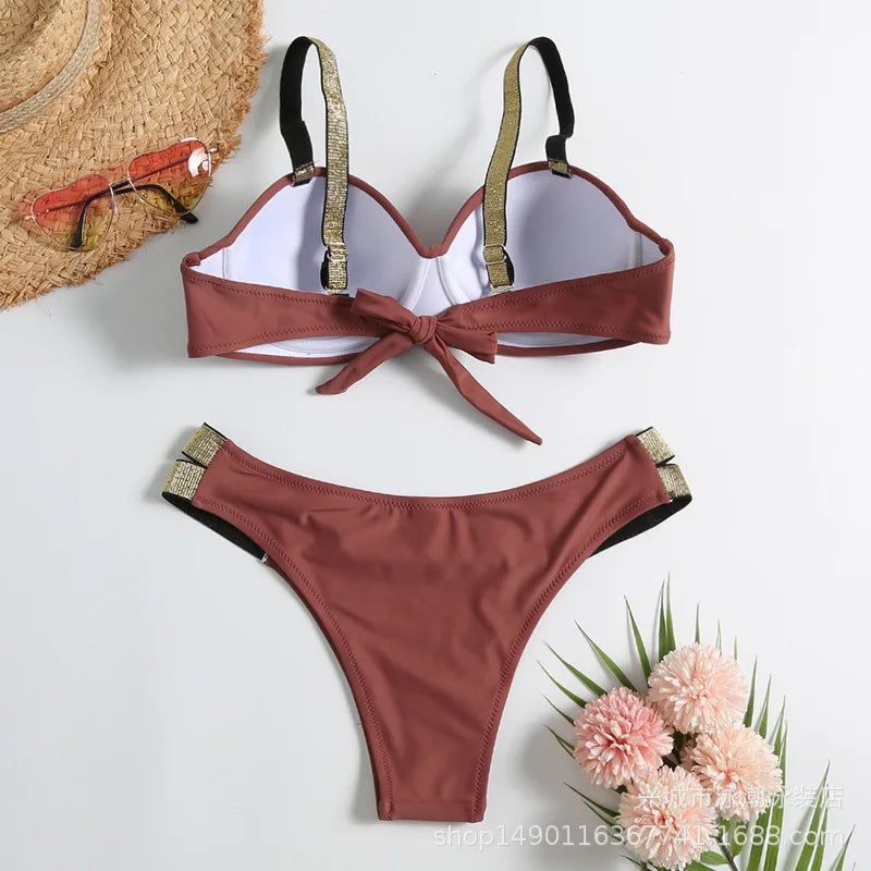 Summer Sexy Bikinis Push Up Swimsuits Women's Swimwear For Female Beach Swim Wear Bathing Suits Brazilian Bikini Set Pool Bather