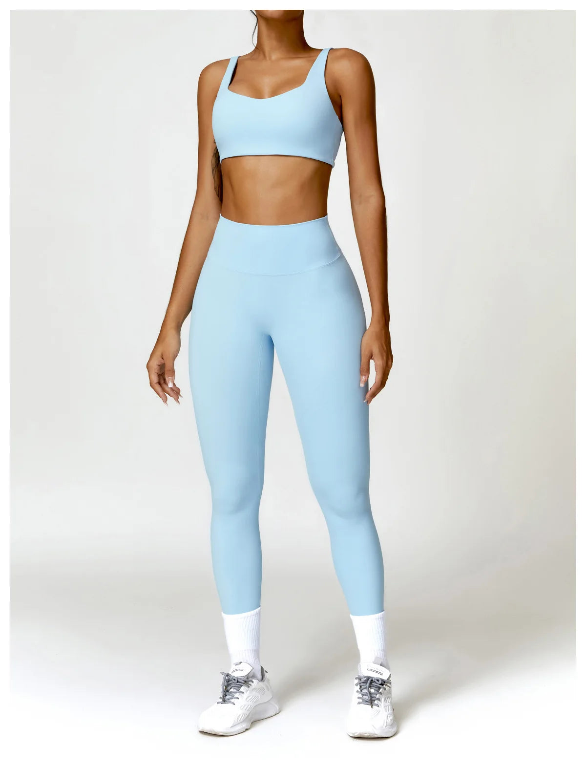 2PCS Yoga Set Women Gym Long Sleeve Sports Suits Fitness Bra Crop Top Workout Clothes Female Athletic Wear Legging Sportswear