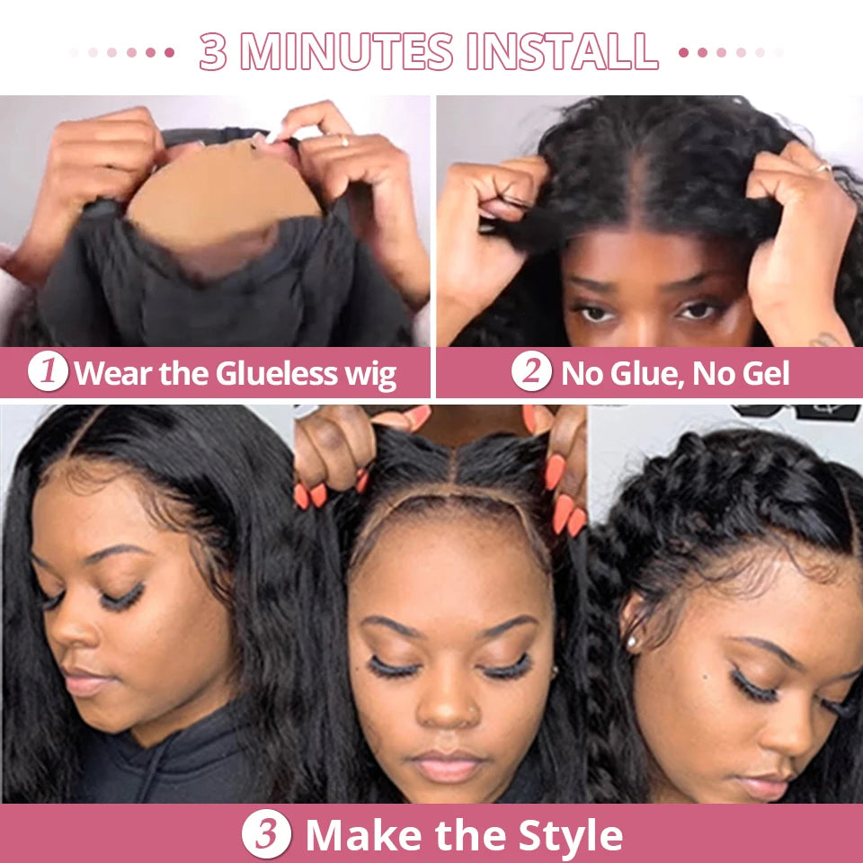 13x4 Lace Front Wig 10-34 Water Wave Lace Closure Wig Glueless Wig Human Hair Easy To Wear Curly HumanHair Wigs For Black Women