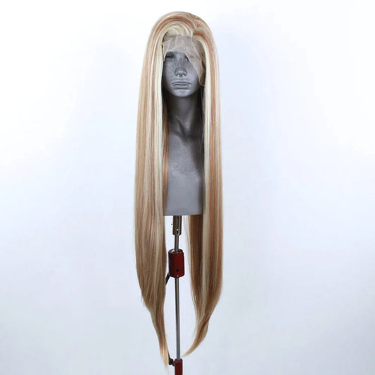 Websterwigs Synthetic Lace Front Honey Blonde Wig For Women With Baby Hair Heat Resistant Fiber Hair Lace Frontal Wigs