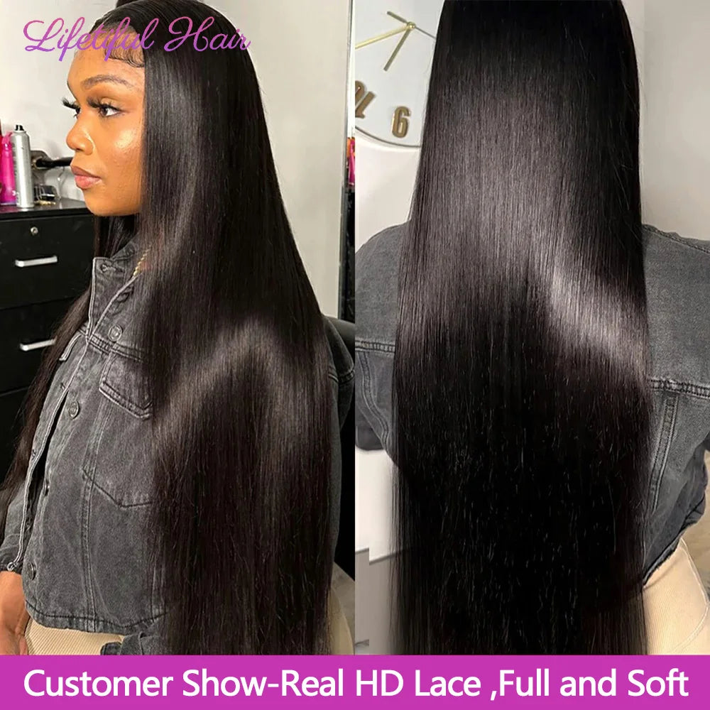 28 30 Inch Straight 13x4 Lace Front Human Hair Wig For Women Brazilian Human Hair Remy Transparent HD Lace Wigs Human Hair