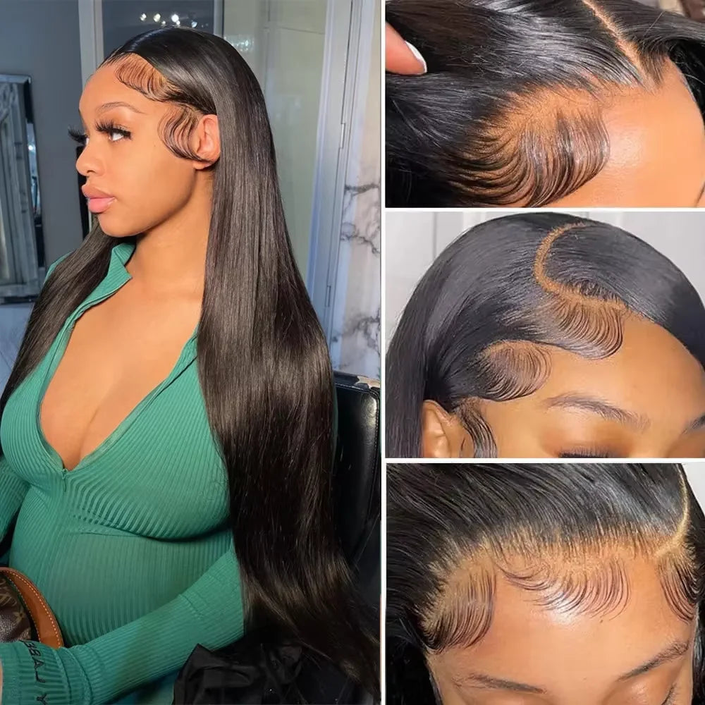 36 Inch Glueless Wigs Human Hair Straight 4x4 Lace Front Human Hair Wig 100% Natural Pre Plucked Cheap Vietnamese Wigs For Women