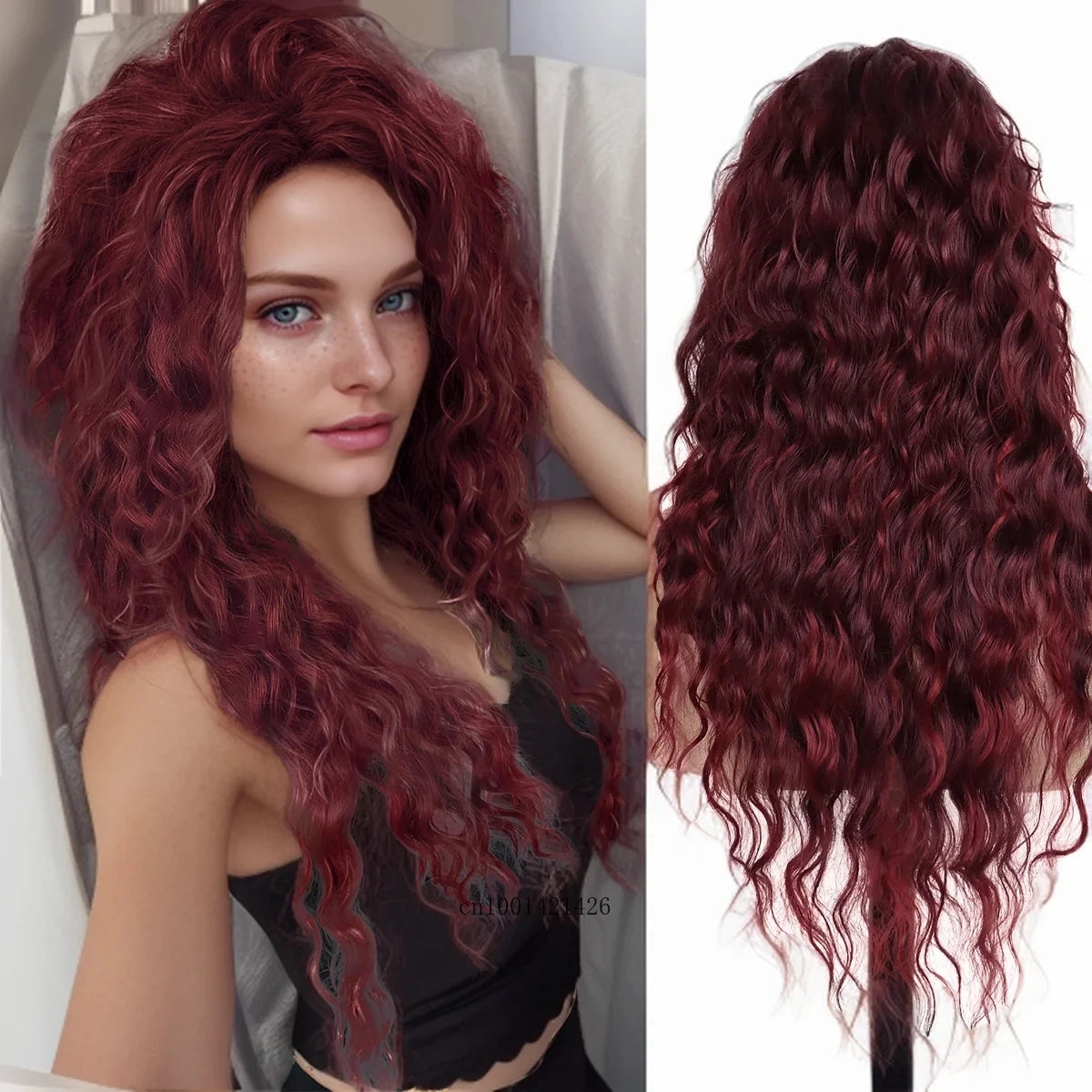 New Ash Blonde Wig Synthetic Long Curly Hair Wigs for Women Fluffy Wave Ombre Wig Costume Carnival Party Regular Cur Wig 26 Inch