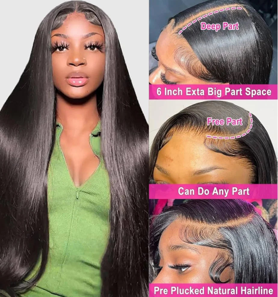 36 Inch HD 13X4 250% Bone Straight Lace Front Wig Raw Vietnamese Human Hair 13x6 Lace Frontal Wig 5X5 Glueless Wig Ready To Wear