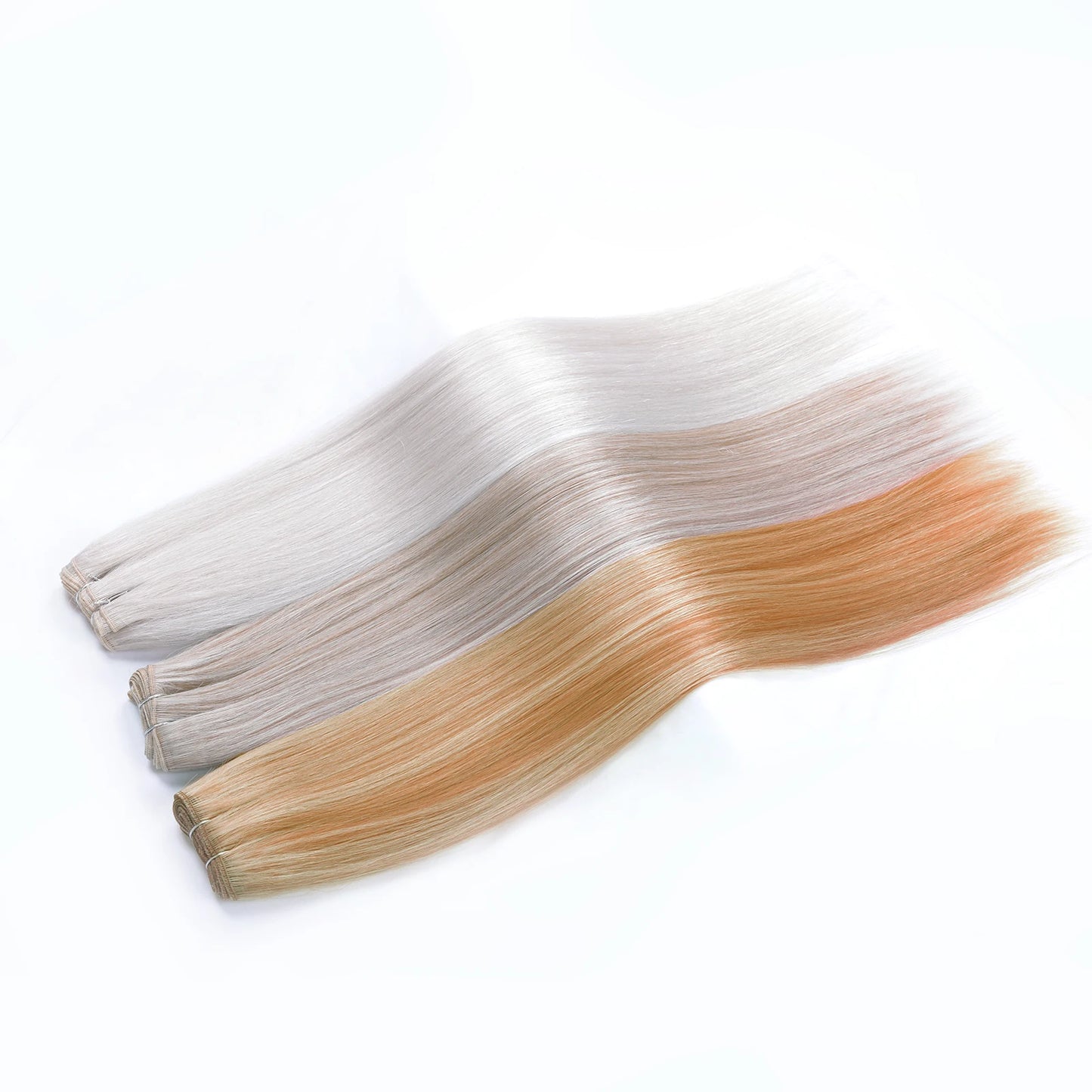 Straight Hair Extensions Synthetic Smooth Ombre Hair Weaving 26 inches brown Synthetic Straight Hair Bundles Full To End