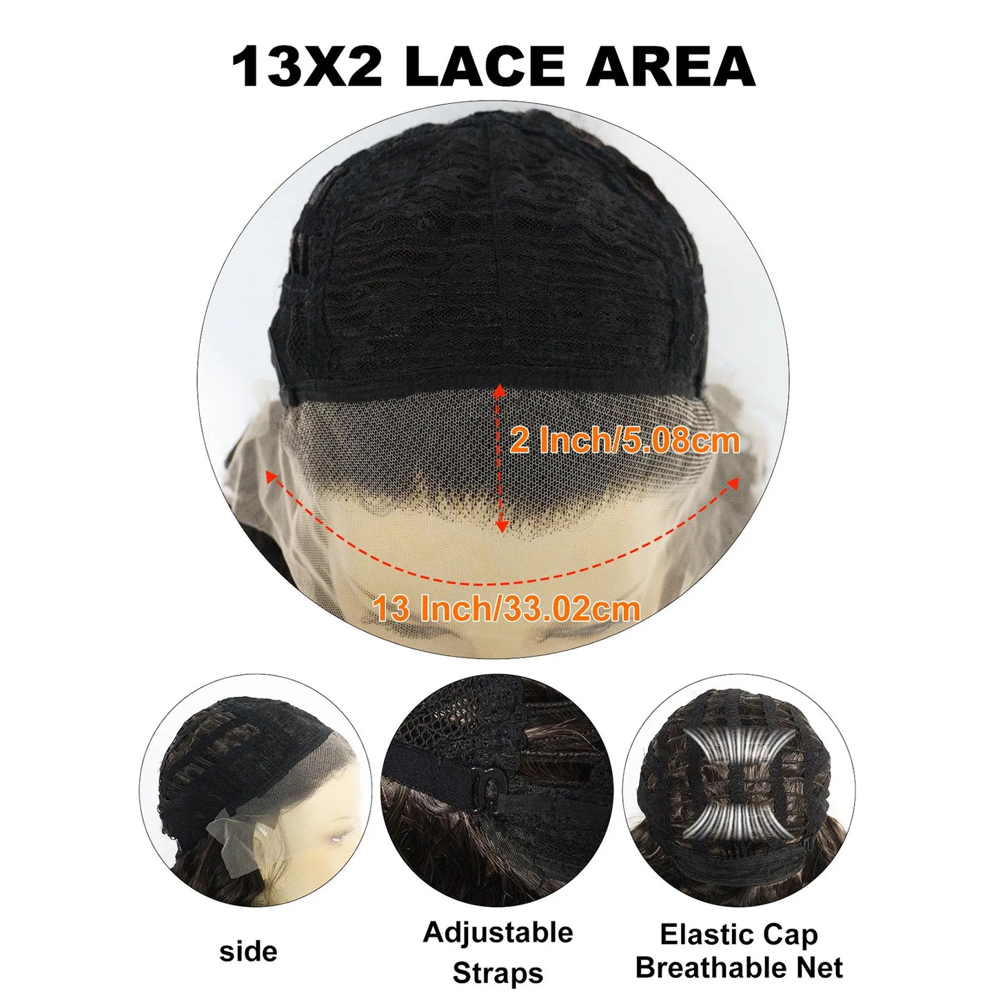 Synthetic 13*2 Lace Wig Brown Curly Hair 24 Inch Length Free Part Lace Front Wig for Fashionable Sexy Women
