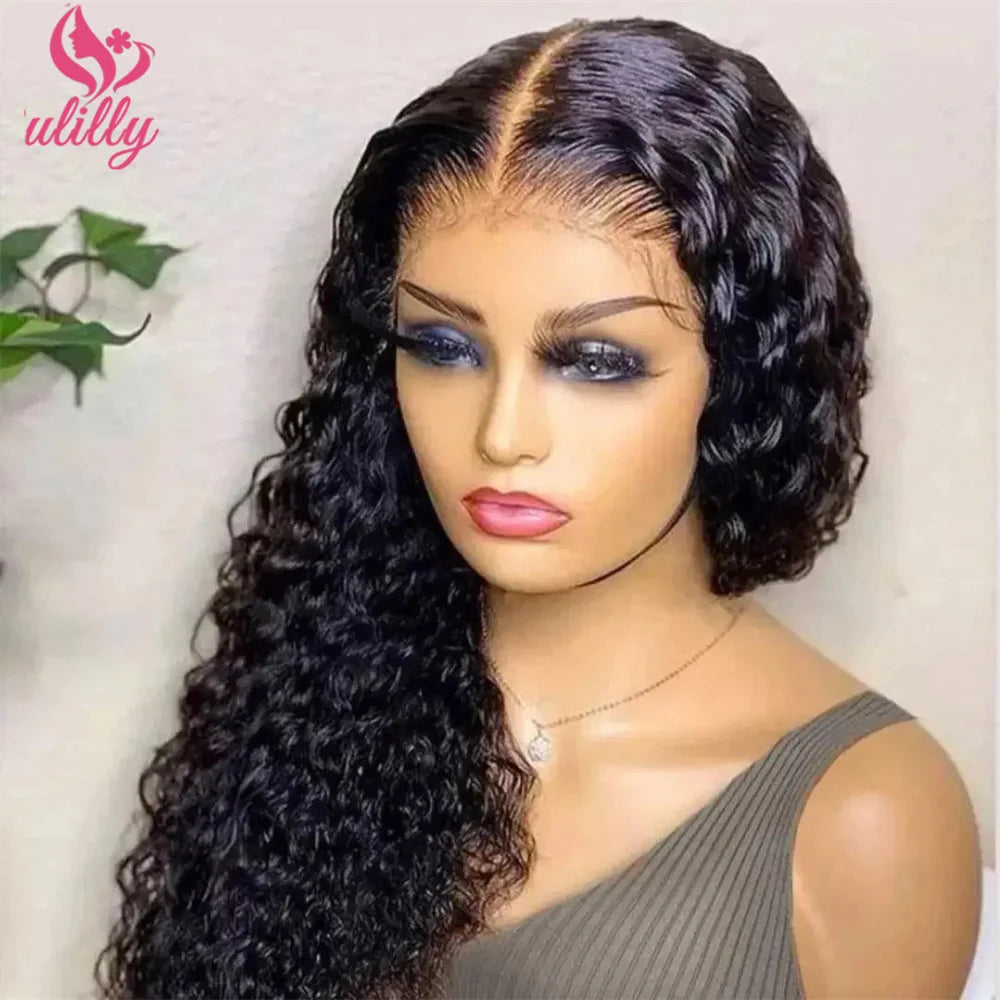 HD 13x6 Glueless Lace Front Wig Deep Curly Human Hair Wigs Pre Plucked Cheap Vietnamese Wigs Water Wave 30 Inch Lace Frontal Wig