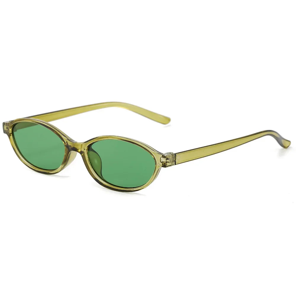 Retro Oval Frame Sunglasses Fashion Personalized Trendy Small Frame Sunglasses Punk Cat Eyes Sunshade Sun Protection Glasses