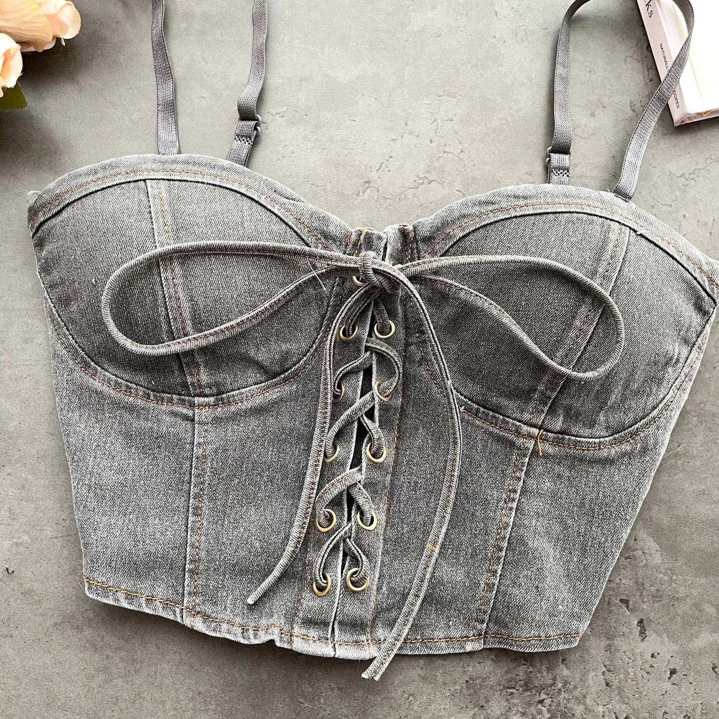 SINGREINY Fashion Women Sexy Denim Camisole Sleeveless Lace Up Skinny Tops 2024 Vintage Backless Elastics Short Streetwear Camis