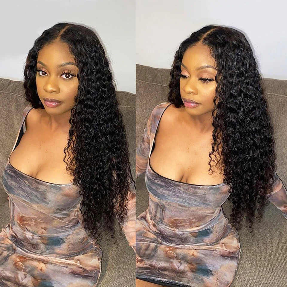 13x4 Lace Front Wig 10-34 Water Wave Lace Closure Wig Glueless Wig Human Hair Easy To Wear Curly HumanHair Wigs For Black Women