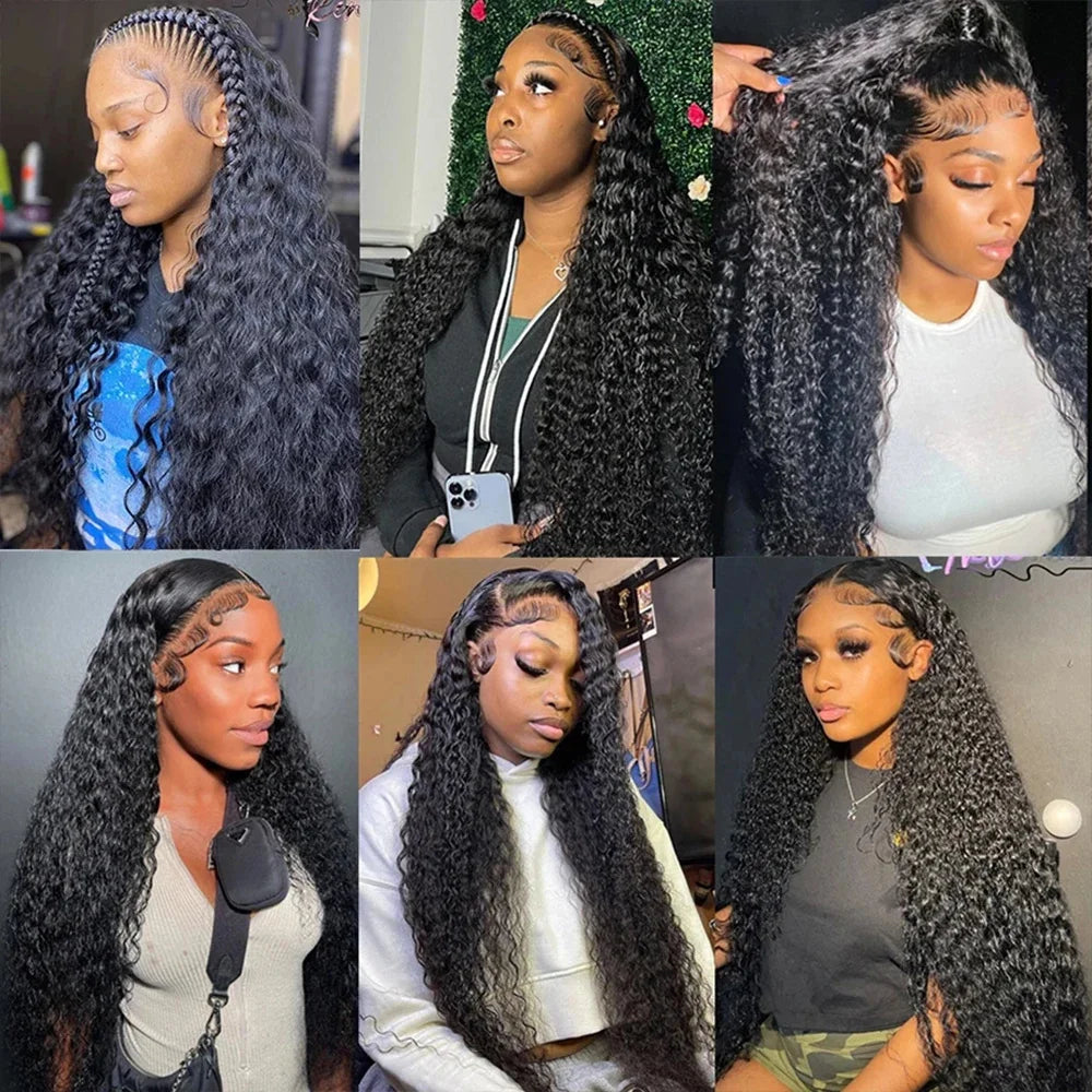 Curly Human Hair Wigs Water Wave Lace Front Wig 13x4 13x6 Lace Frontal Deep Wave Wig 100% Human Hair HD Lace Wigs For Women