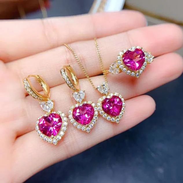 Valuable Lab Jade Diamond Jewelry set 925 Sterling Silver Engagement Wedding Rings Earrings Necklace For Women Bridal Party Gift