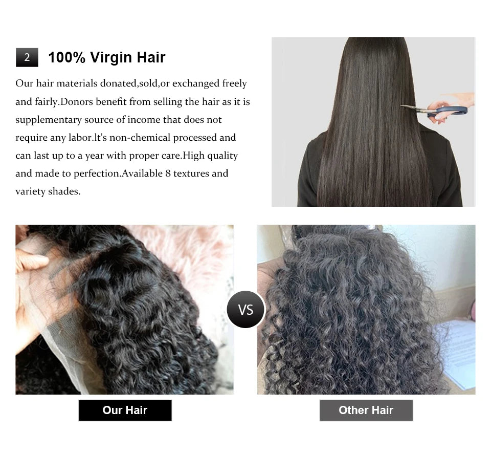 30-36 Inch 360 Full Invisi Strap Drawstring Sung Hd Lace 250 Density Water Kinky Curly Deep Human Hair Wig Black Glueless