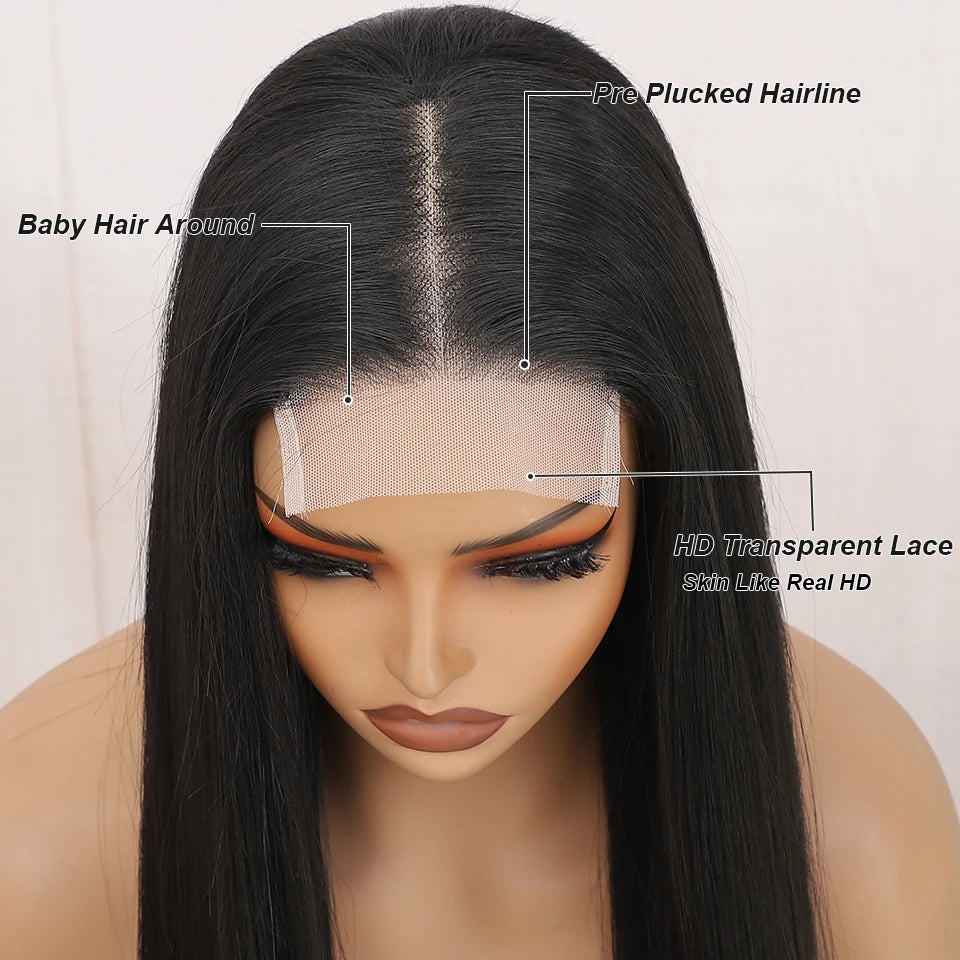 Magicae 330Grams 36Inch 4x4 Lace Front Wigs Chestnut Brown Wigs Ombre Highlight Straight Blond P27/613# High Temperature Cosplay