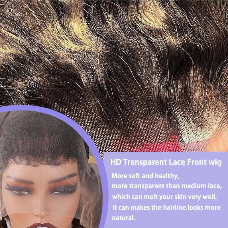 1B/27 Highlight Loose Deep Wave 13x6 Hd Lace Front Wig Brazilian Human Hair 200 High Density Ombre blonde Human Hair Curly Wigs