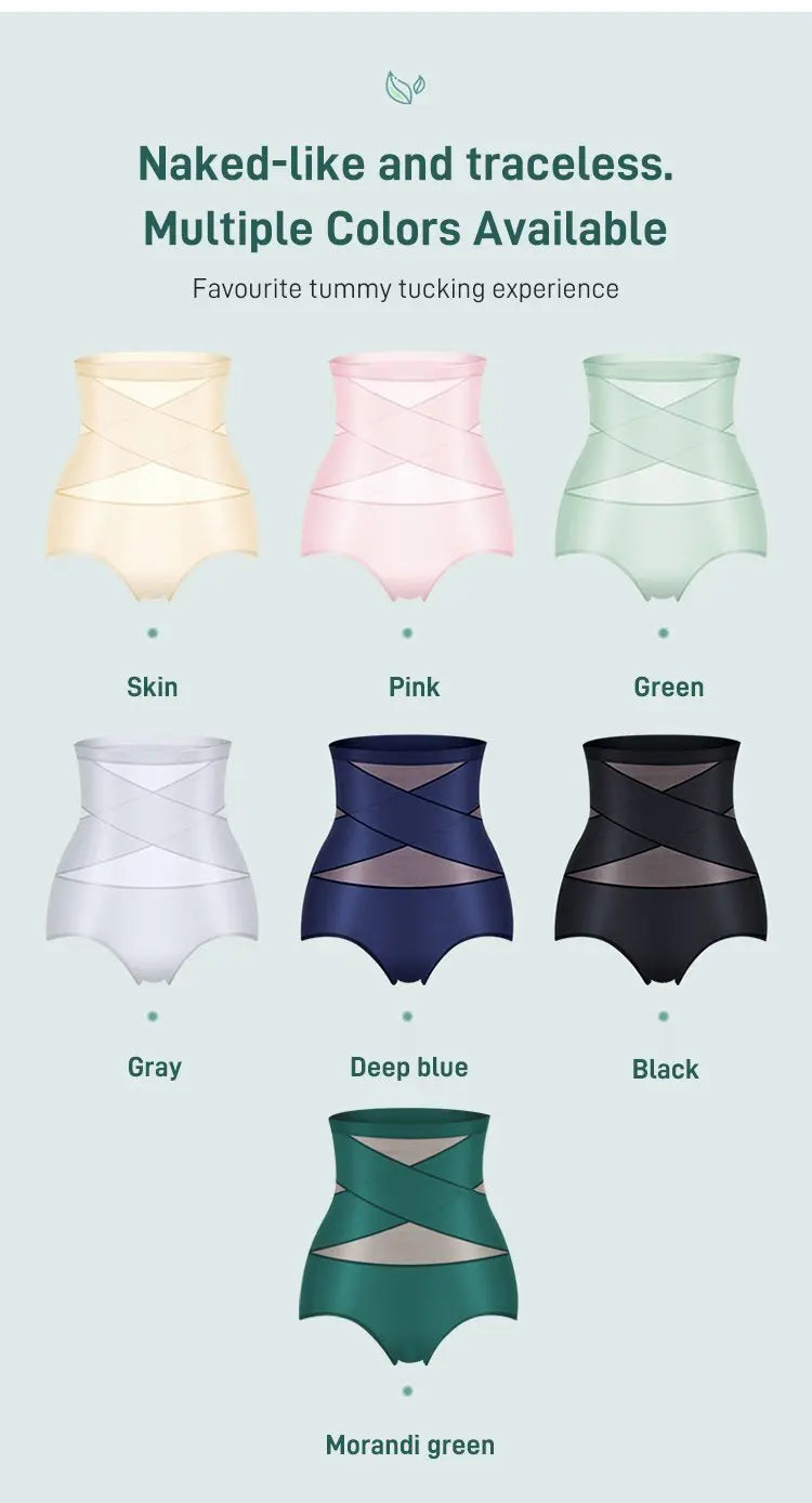 Women's highwaisted postpartum silk pants with abdominal lifting and shaping girdle