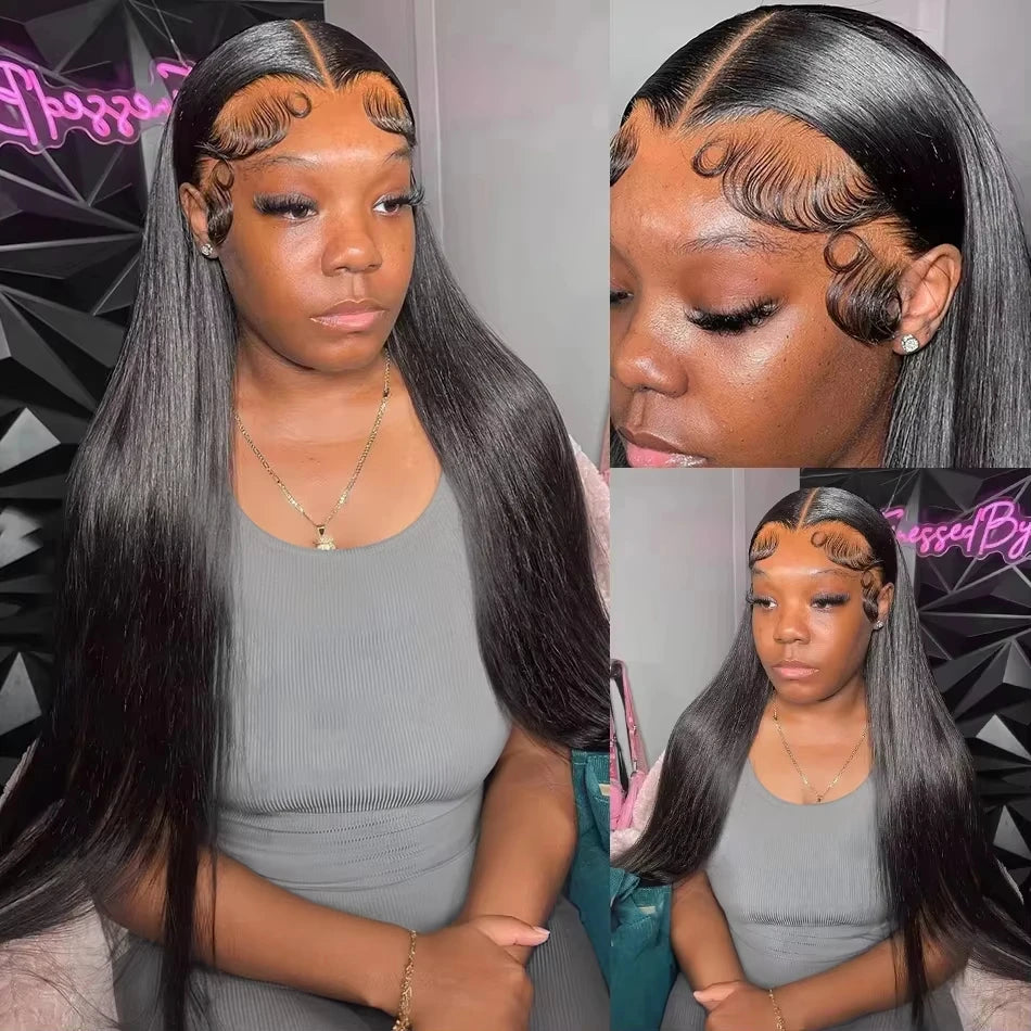 Wear Go Glueless Wig 30 32 Inch Bone Straight 13x6 HD Lace Frontal Wig Ready To Go Human Hair 5x7 HD Glueless Wigs Pre plucked