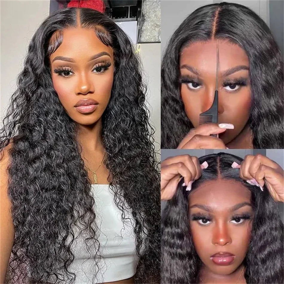 Curly Human Hair Wigs Water Wave Lace Front Wig 13x4 13x6 Lace Frontal Deep Wave Wig 100% Human Hair HD Lace Wigs For Women