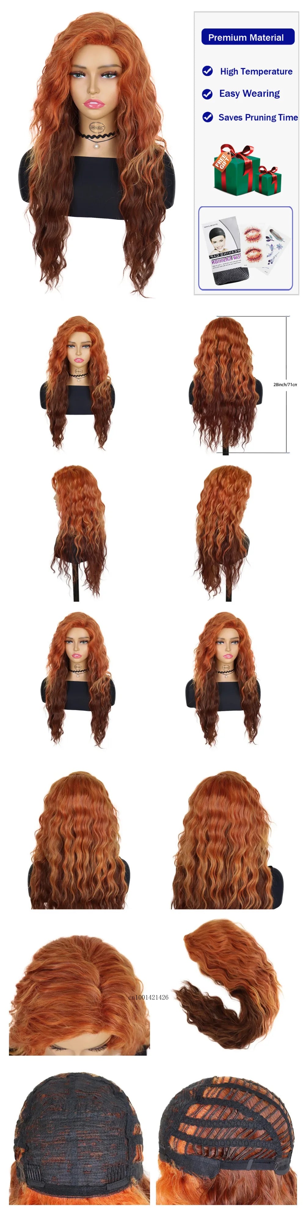 New Ash Blonde Wig Synthetic Long Curly Hair Wigs for Women Fluffy Wave Ombre Wig Costume Carnival Party Regular Cur Wig 26 Inch