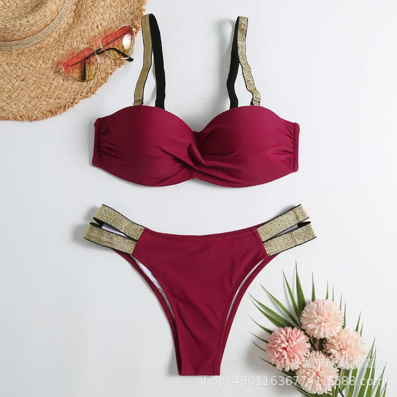 Summer Sexy Bikinis Push Up Swimsuits Women's Swimwear For Female Beach Swim Wear Bathing Suits Brazilian Bikini Set Pool Bather