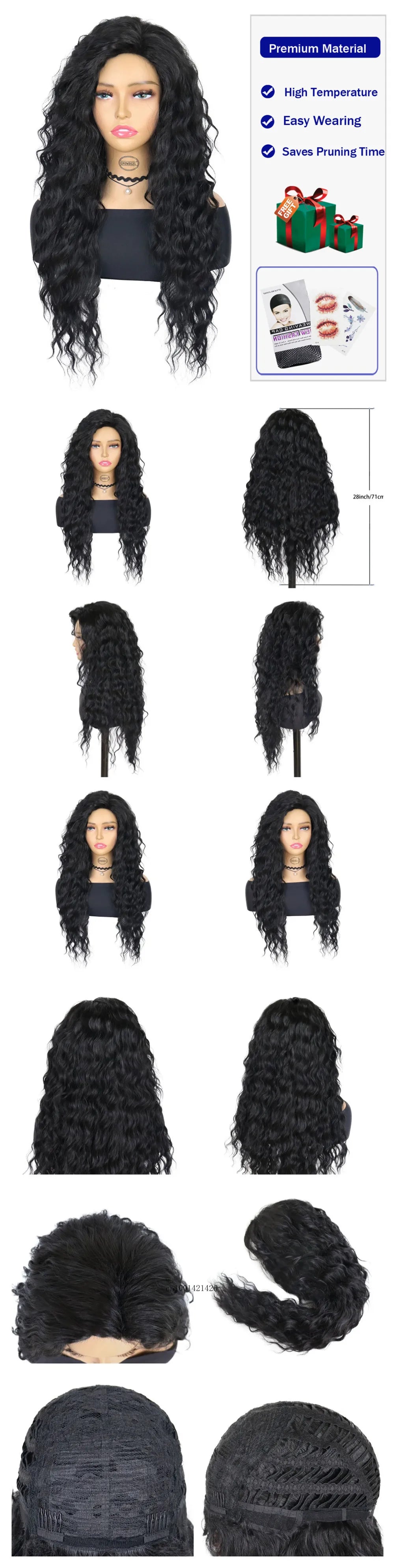 New Ash Blonde Wig Synthetic Long Curly Hair Wigs for Women Fluffy Wave Ombre Wig Costume Carnival Party Regular Cur Wig 26 Inch