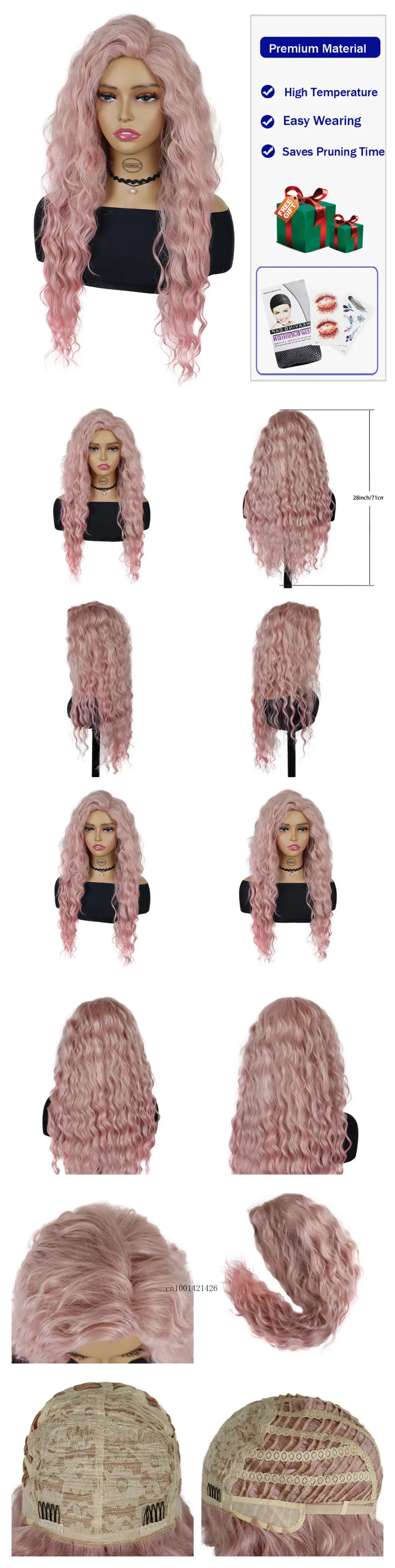 New Ash Blonde Wig Synthetic Long Curly Hair Wigs for Women Fluffy Wave Ombre Wig Costume Carnival Party Regular Cur Wig 26 Inch