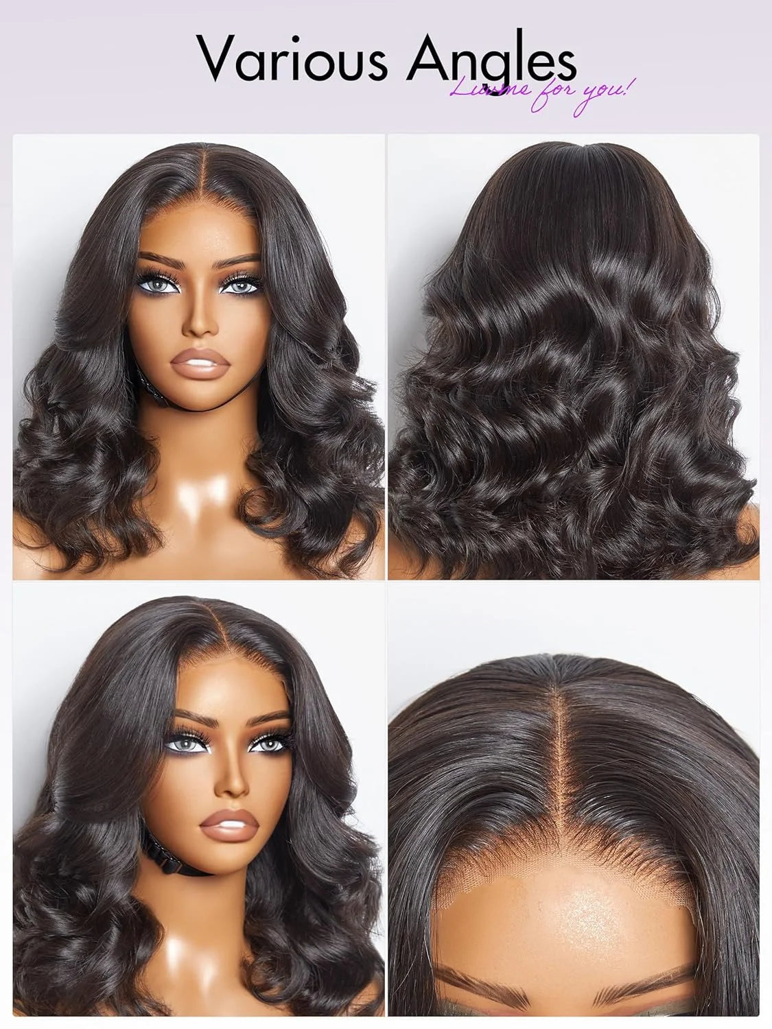 Body Wave Lace Frontal Wigs 13x4 HD Transparent Lace Front Human Hair Wigs For Women Short Bob Wigs Wear and Go Glueless Wigs
