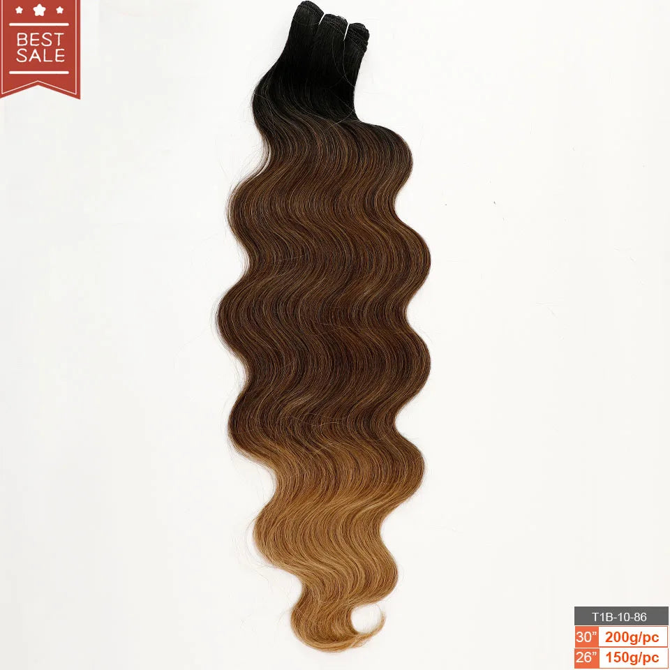 Magicae Brown Body Wave 30Inches 200g Hair Bundles Blond 27/613 White 60# Soft High Synthetic Hair Weave Ombre Gray M888 Hair