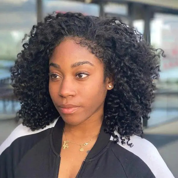 Short Bob Edge Kinky Curly Wig Baby Human Hair Wig 180 pixie cut curly Lace Front Wigs Curly bob Human Hair Lace Frontal Wigs