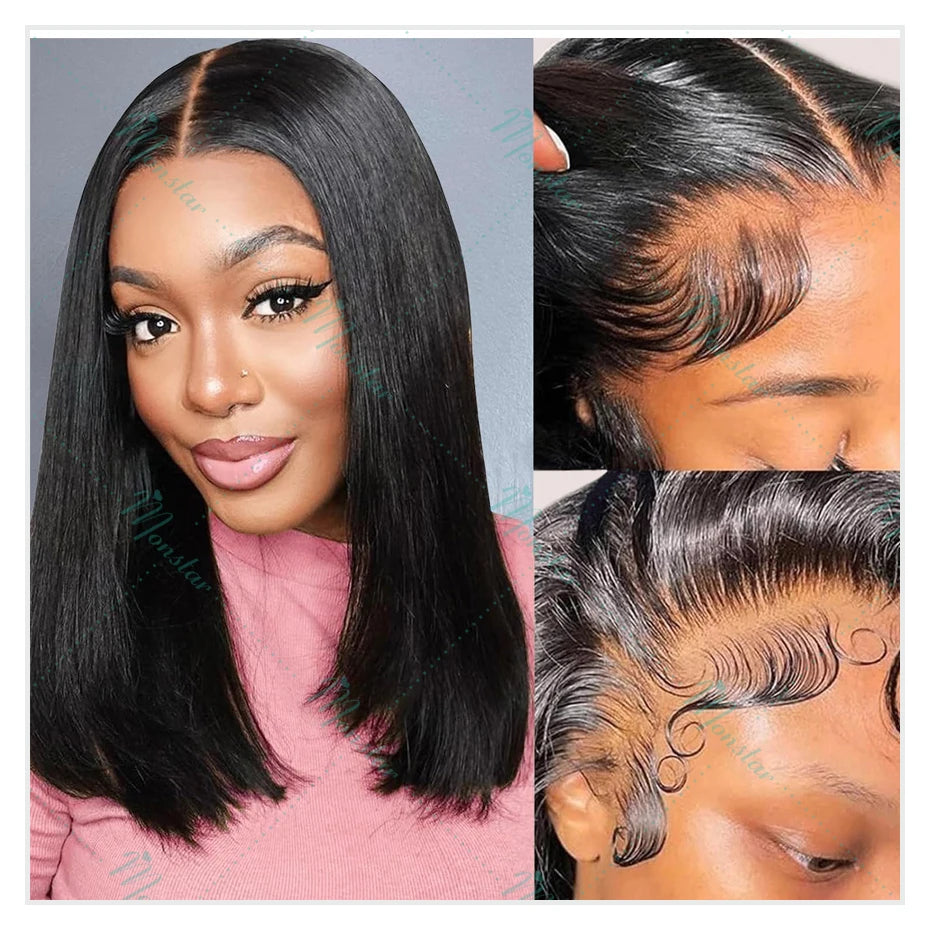 250 Density Raw Hair Vietnamese Bone Straight Bob Wig 100 Human Hair 13x6 Hd Lace Frontal Wig 13x4 Lace Front Human Hair Wig 12A