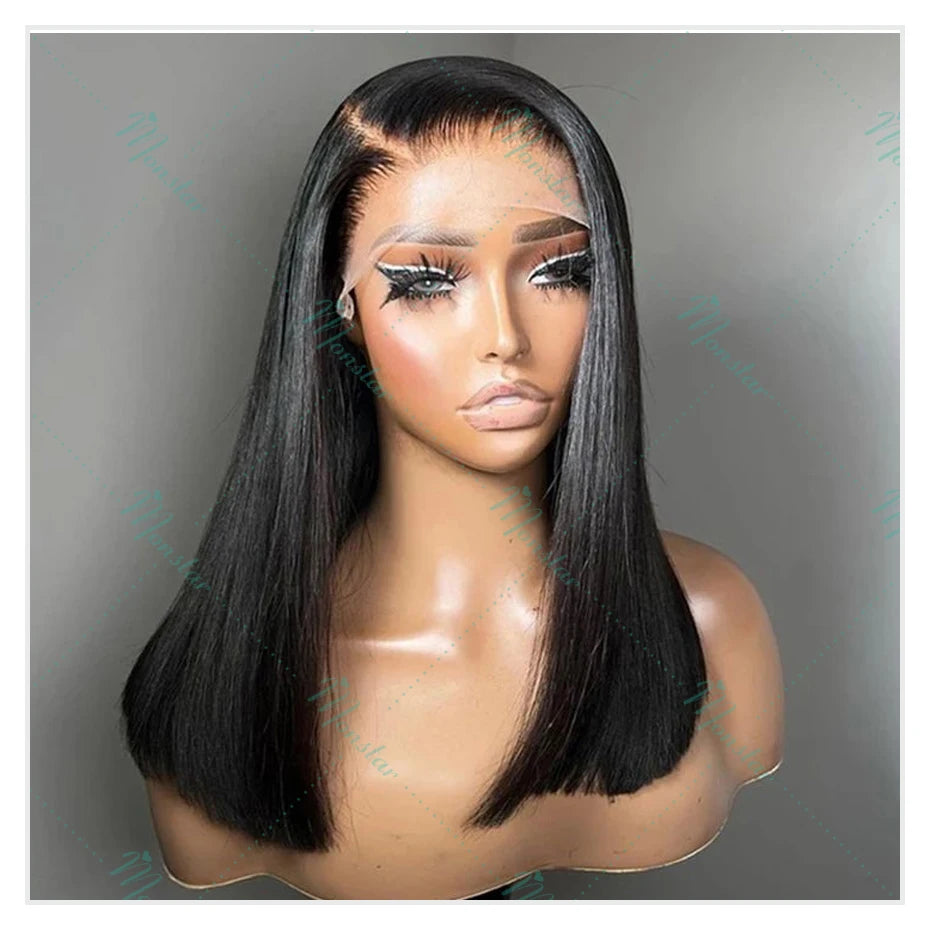 250 Density Raw Hair Vietnamese Bone Straight Bob Wig 100 Human Hair 13x6 Hd Lace Frontal Wig 13x4 Lace Front Human Hair Wig 12A