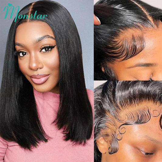 250 Density Raw Hair Vietnamese Bone Straight Bob Wig 100 Human Hair 13x6 Hd Lace Frontal Wig 13x4 Lace Front Human Hair Wig 12A