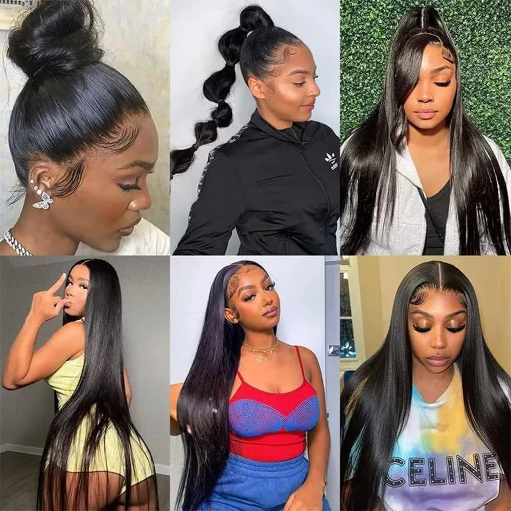 28 30 Inch Straight 13x4 Lace Front Human Hair Wig For Women Brazilian Human Hair Remy Transparent HD Lace Wigs Human Hair