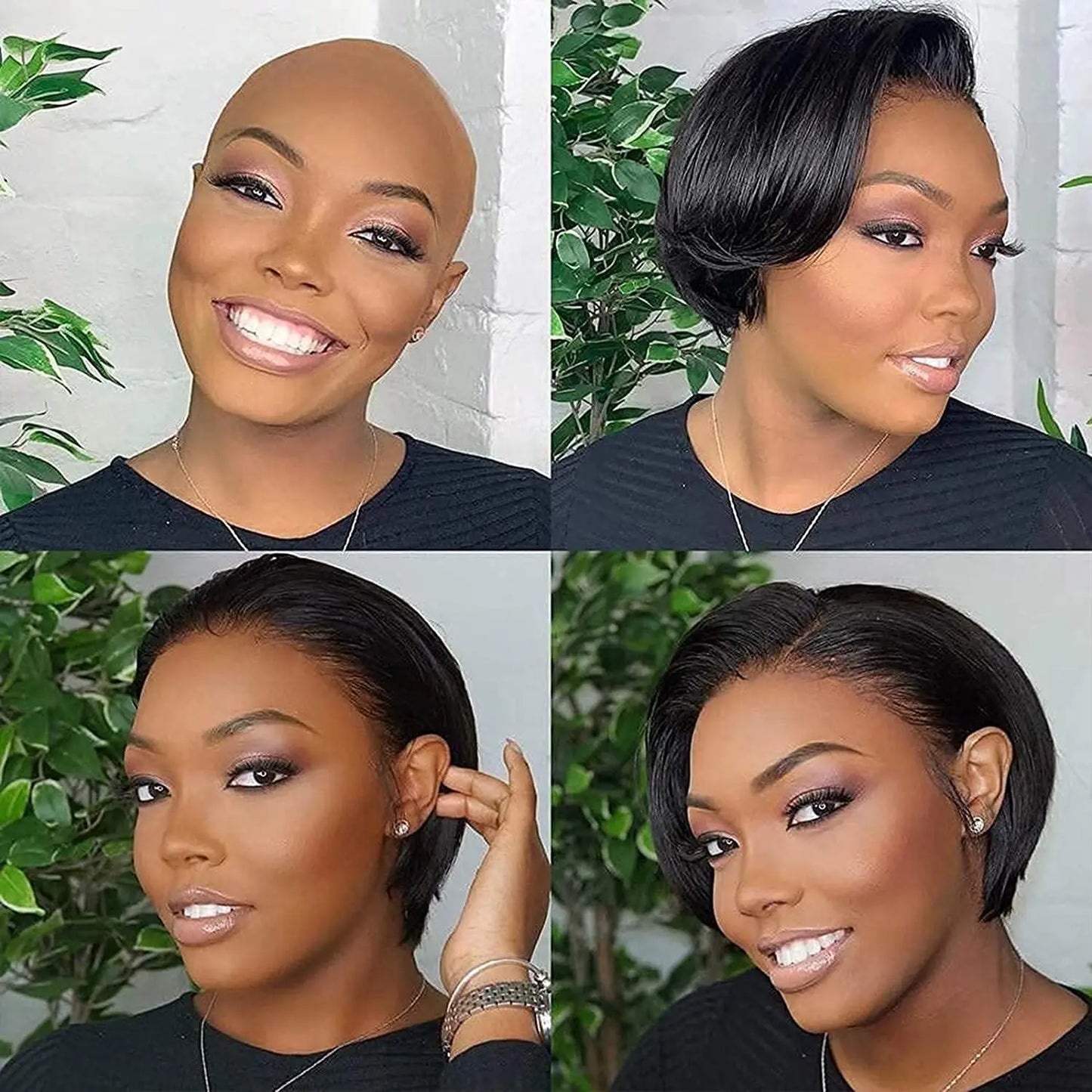 Pixie Cut 13x4 Transparent Lace Front Wigs For Women Short Bob Wig Brazilian Straight hd Lace Frontal Human Hair Wig 200 Density