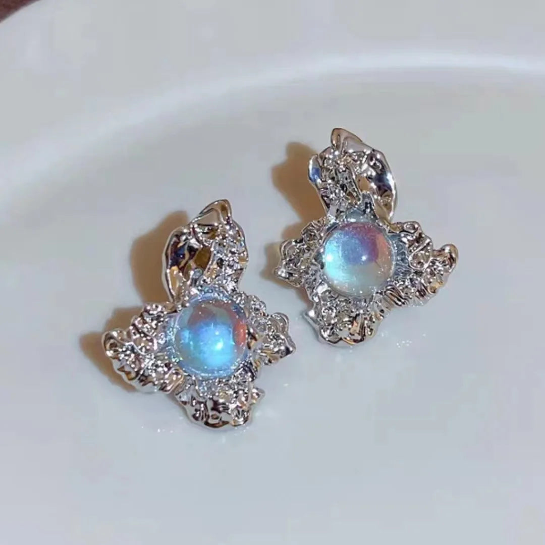 Dainty Flower Stud Earrings for Women Piercing Cartilage Ear Ring Cute Zircon Gold Color Women's Aesthetic Jewelry Gift