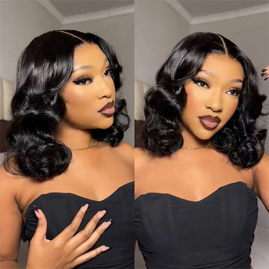Body Wave Lace Frontal Wigs 13x4 HD Transparent Lace Front Human Hair Wigs For Women Short Bob Wigs Wear and Go Glueless Wigs