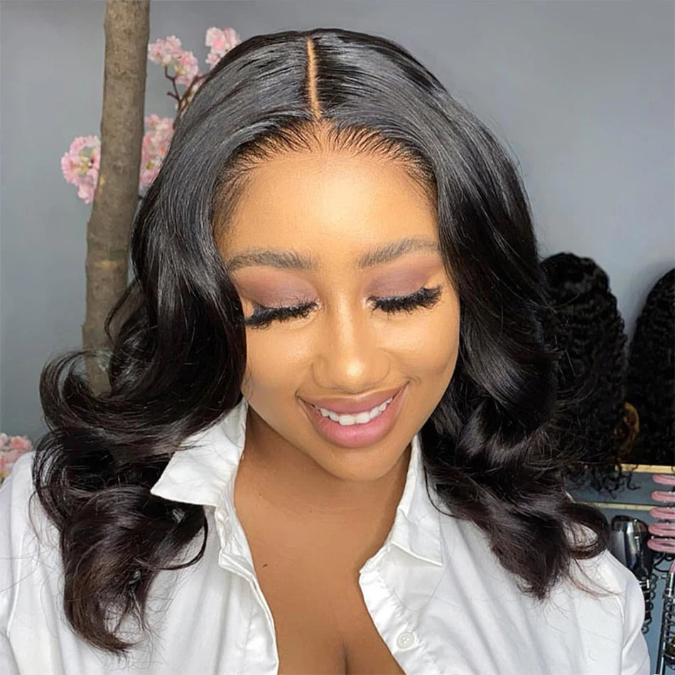 Body Wave Lace Frontal Wigs 13x4 HD Transparent Lace Front Human Hair Wigs For Women Short Bob Wigs Wear and Go Glueless Wigs
