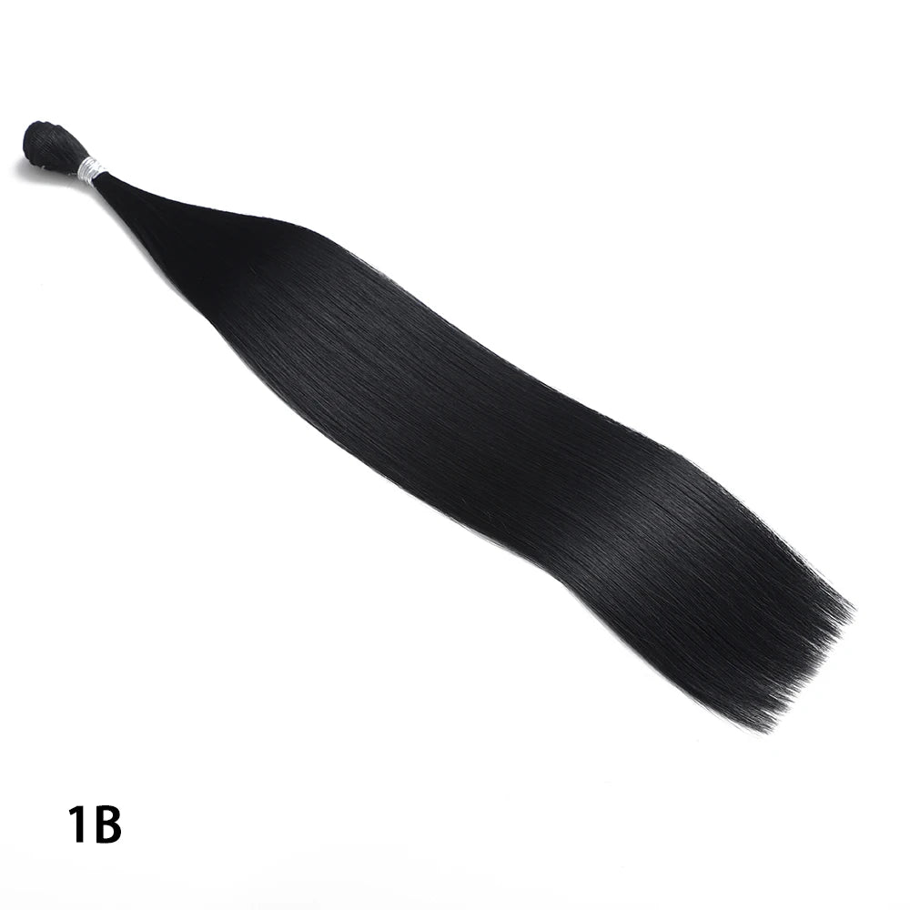Synthetic Dark Brown Bundles Straight Hair Extensions Bundles Hair 22/26/30 Inches for Women Long Weave Hair Gold Heat Resistant