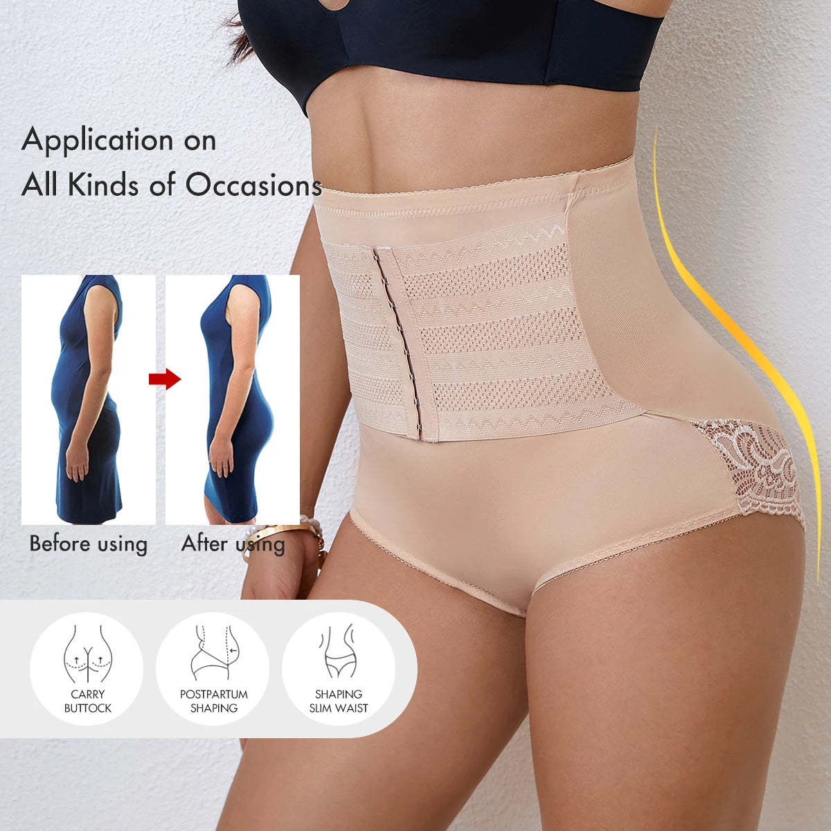 High Waist Seamless Tummy Belly Control Waist Slimming Pants Shapewear Underwear Waist Trainer Shaping Panties
