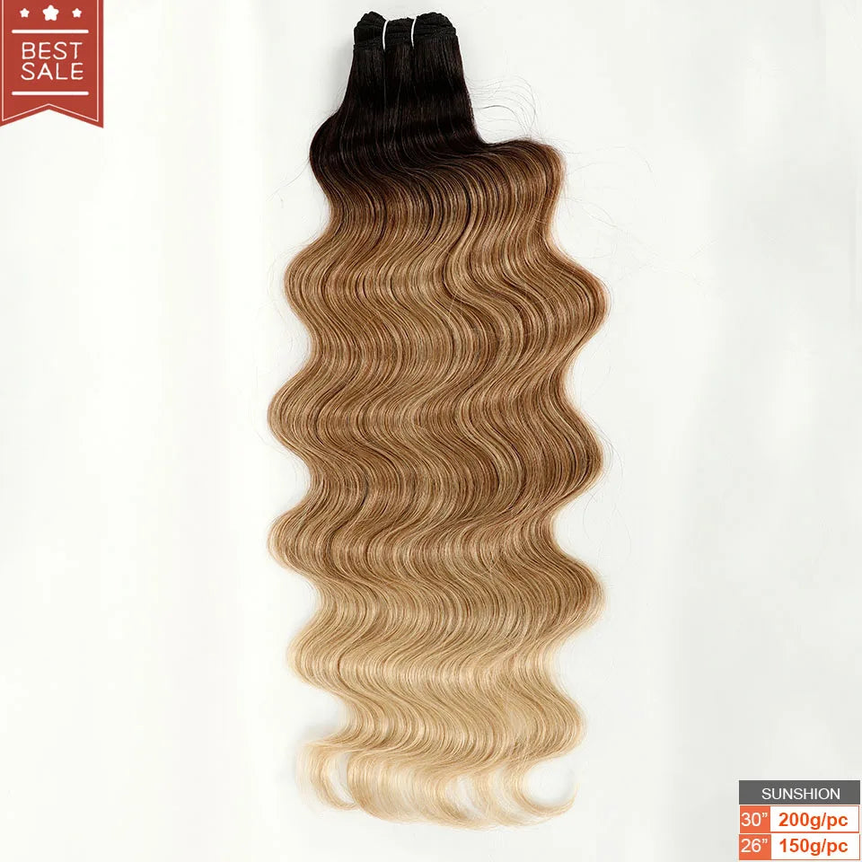 Magicae Brown Body Wave 30Inches 200g Hair Bundles Blond 27/613 White 60# Soft High Synthetic Hair Weave Ombre Gray M888 Hair