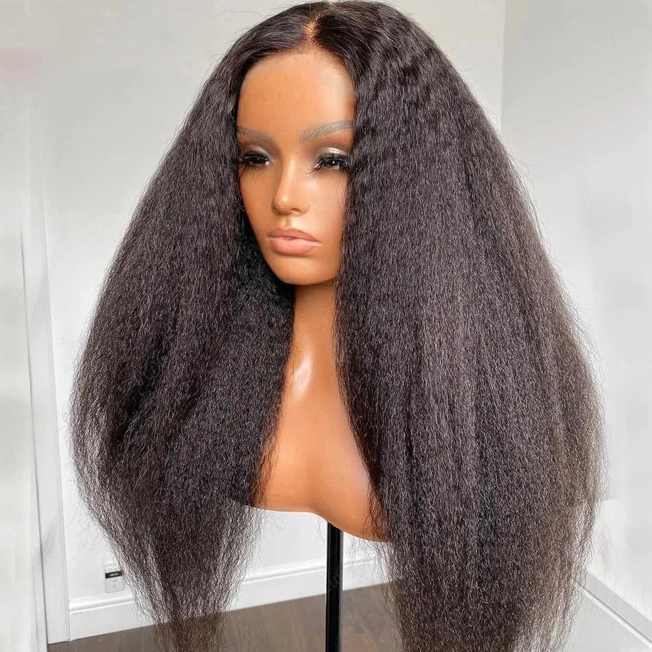 34 Inch 13X4 Transparent Yaki Kinky Straight Lace Front Human Hair Wigs For Women Curly 4X4 Closure Wig Pre Plucked Wig On Sale