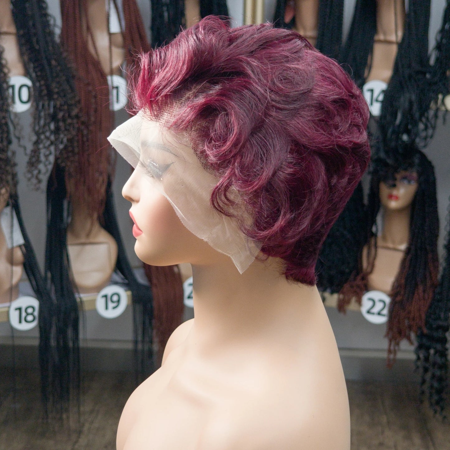 Natural Color 180% Density Pixie Cut Curly Wigs 13x4 Transparent Lace Frontal Wigs Brazilian Human Hair Bouncy Curly Bob Wig 1B#