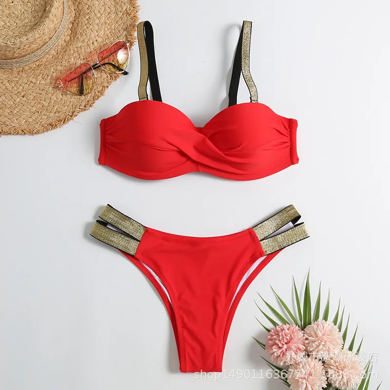 Summer Sexy Bikinis Push Up Swimsuits Women's Swimwear For Female Beach Swim Wear Bathing Suits Brazilian Bikini Set Pool Bather