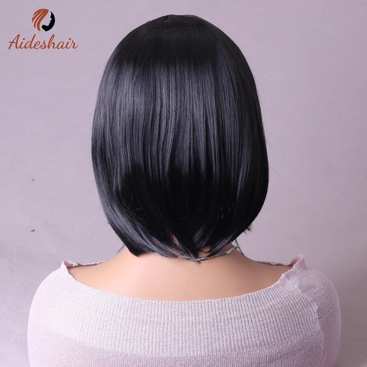 Synthetic  aideshair wig Full head set feminine clavicle Bob simulates natural short hair everyday full  top synthetic wig