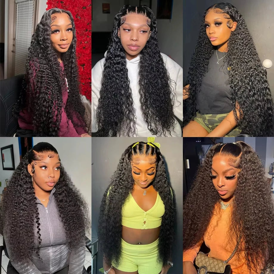 Kinky Curly Human Hair Wigs Deep Wave 13x6 HD Lace Frontal Wig Black Brazilian 13x4 HD Lace Front 100% Human Hair Wigs For Women