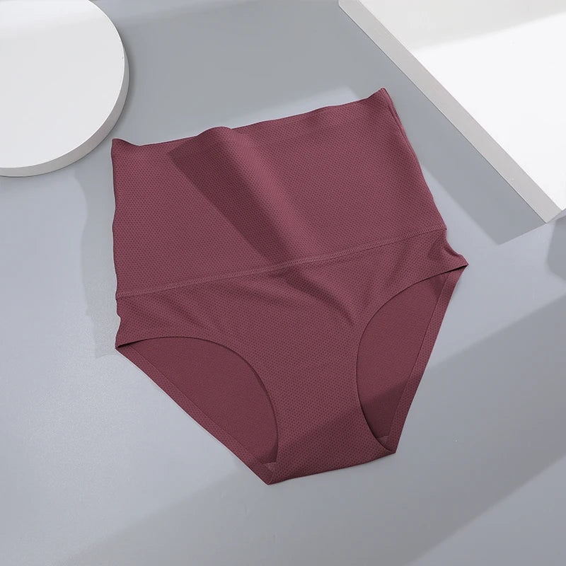 FINETOO Plus Size Breathable Underwear Seamless High Waist Panties Women's Abdomen Hip Lift Briefs Body Shaping Lingerie Pants