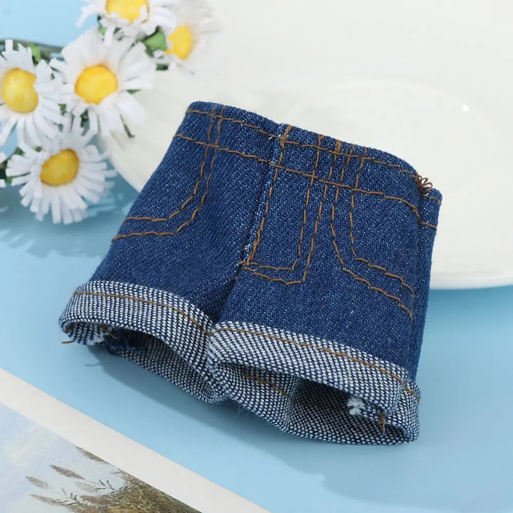 2022 Newest Multi Style Denim 11.5"Jeans Bottoms Shorts For Doll Clothes Outfits Short Pants For Blythe 1/6 Dolls Accessories